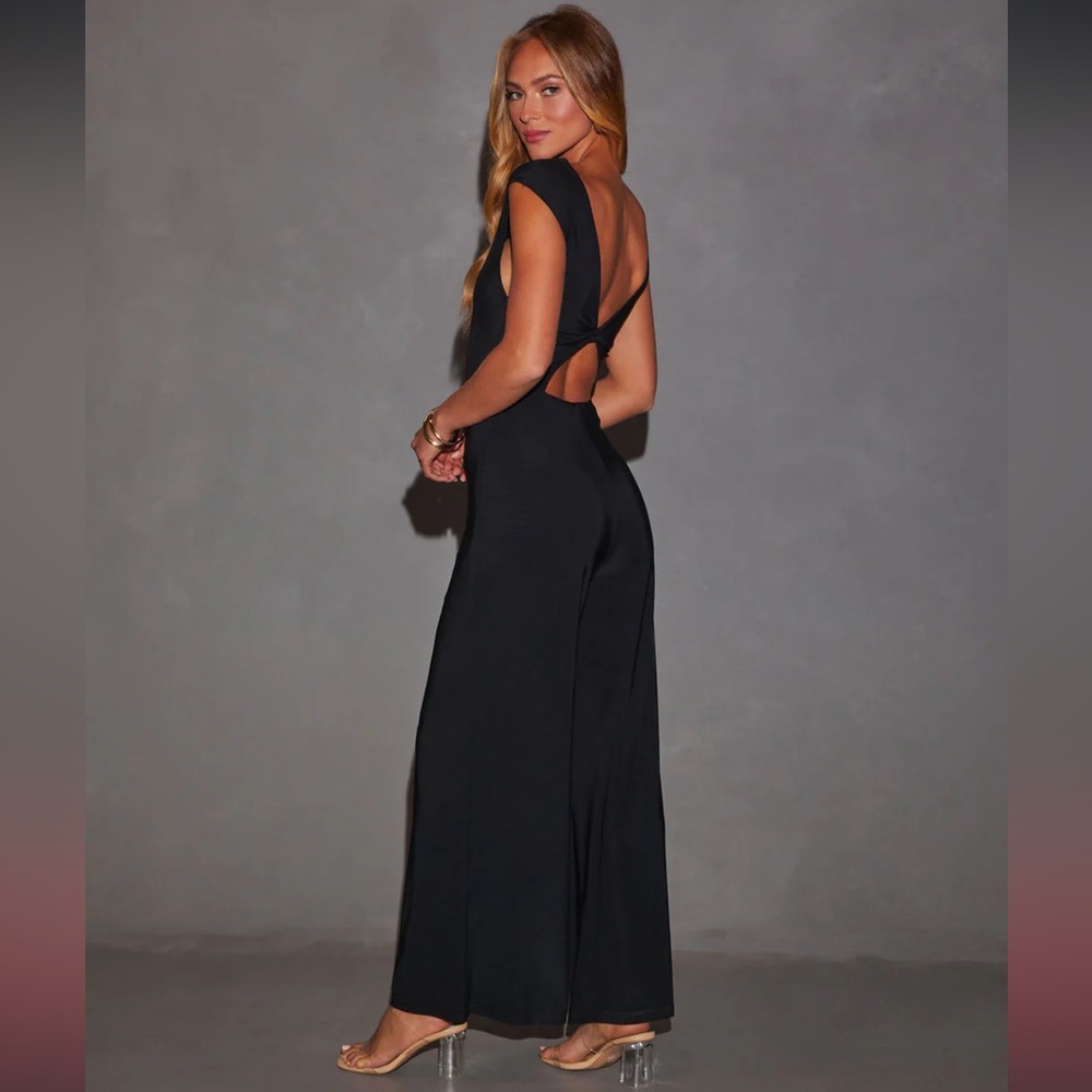 Vici Black Katy Twist Back Jumpsuit in‎ size Medium & Large